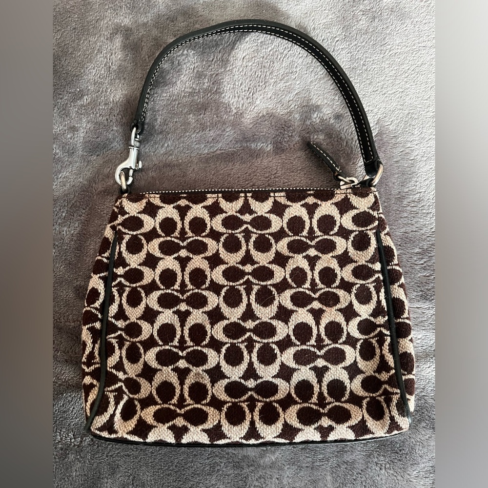 Coach Brown and Cream Shoulder Bag
